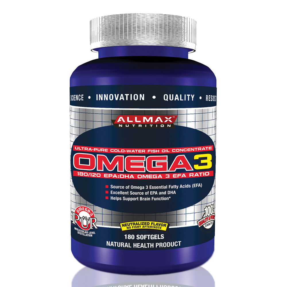 \u00d4mega 3 - 180 Softgel - Allmax Nutrition - BoaSaudeSuplementos